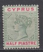 Cyprus - 1882 QV 1/2pi - MH (8730)