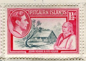 PITCAIRN ISL; 1938 early GVI Pictorial fine Mint hinged 1.5d. value