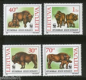 Lithuania 1996 WWF European Bison Wildlife Fauna Animals Sc 529-32 MNH # 191