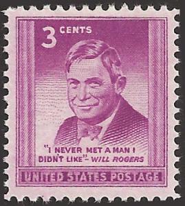 # 975 MINT NEVER HINGED WILL ROGERS