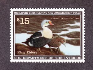 US RW58 $15 Duck Hunting Permit Stamp Mint VF OG NH SCV $35  (012)