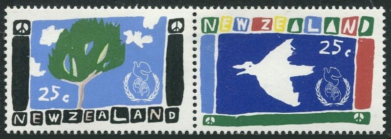 New Zealand 844-845a pair,MNH.Michel 958-959. Peace Year 1986.Tree,Dove.