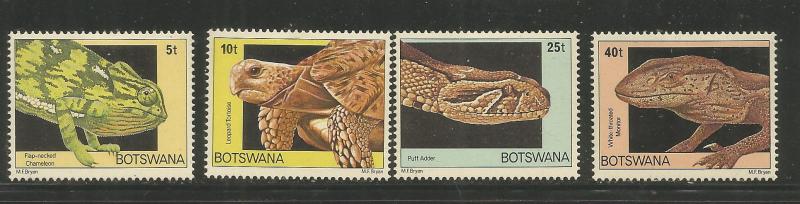 BOTSWANA  243-246  MINT HINGED, REPTILES