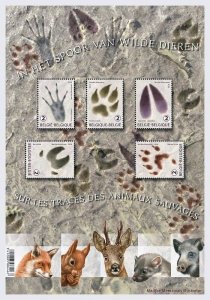 Belgium 2018 - Tracks  of wild animals -  MNH S/Sheet   # 2854