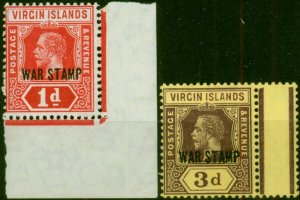 Virgin Islands 1916-19 War Stamp Set of 2 SG78c-79 Fine MM