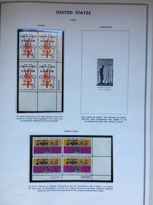 100+ US Plate Blocks 1940s-70s and two albums