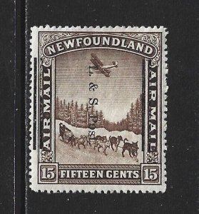 NEWFOUNDLAND - #211 - 15c LAND & SEA POST OVERPRINT AIRMAIL MINT STAMP MH