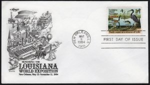 SC#2086 20¢ Louisiana World Exposition FDC: Artmaster (1984) Unaddressed