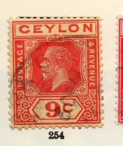 Ceylon 1921-32 Early Issue Fine Used 9c. 258973