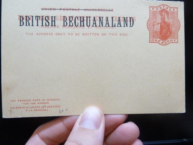 Bechuanaland QV 1d red PSC double card unused (8bej)