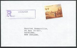 FIJI 1992 cover LAGALAGA boxed reg mark as agency cancel...................50642