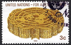 United Nations #521 3¢ Definitive (1988). Used.