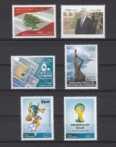 LEBANON- LIBAN MNH LOT # EB07-2014 - SC# 695,701,709,712-713.