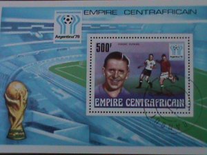 ​CENTRAL AFRICAN-1978 ARGENTINA'78-WORLD CUP SOCCER-CTO- S/S VF-LAST ONE