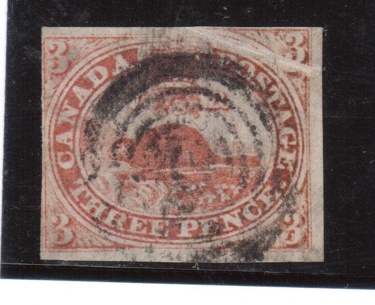 Canada 1 Used With Dramatic Pre Print Paper Fold Variety **With