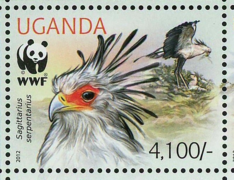 Secretary Bird Stamp WWF Sagittarius Serpentarius Sheet of 2 Sets S/S MNH #3000 