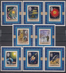 Ajman, Mi cat. 991-998 C. Astronomers-Space issue as s/sheets