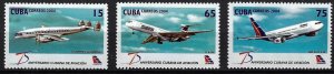 CUBA Sc# 4420-4422  CUBANA AIRLINES  airplane Cpl set of 3  2004  MNH