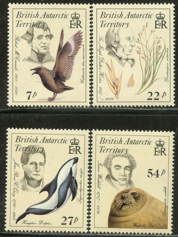 BR. ANTARCTIC BAT Sc#125-128 1985 Naturalists Complete OG Mint NH