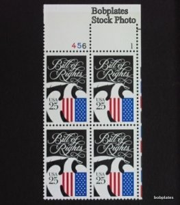 BOBPLATES #2421 Bill of Rights Plate Block MNH SCV=$3.25~See Details for #s/Pos