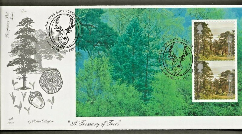 18/9/2000 ‘A TREASURY OF TREES’  PRESTIGE BOOKLET–5 FULL PANES LTD EDITION FDC’S
