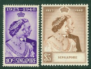 SG 31/2. 1948 Silver wedding set of Singapore. Fine unmounted mint CAT £100