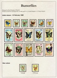 KENYA QEII SG434a-450, 1988 butterflies set, USED. Cat £24.