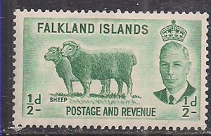 Falkland Islands 1952 KGV1 1/2d Sheep MNH SG 172 ( M1481 )