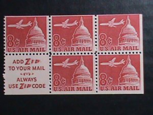 ​UNITED STATES-AIRMAIL 1962 SC#C64b-JET LINER OVER CAPITAL- MNH BOOKLET PANE