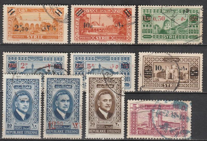 Sy-ia #262-3, 265-71  F-VF Used  CV $7.30 (A9090)