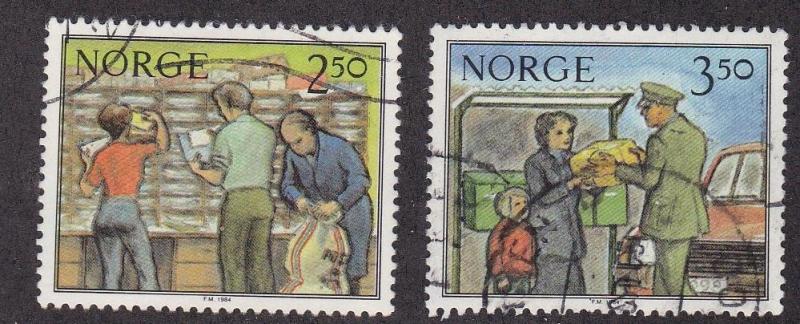 Norway # 834-835, Mail Sorting & Delivery, Used