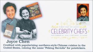 New 2014 Celebrity Chefs Joyce Chen Digital FDC Color Postmark KSC Cachets