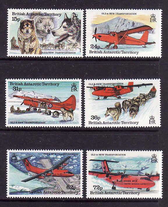 British Antarctic Territory-Sc#218-23-unused NH set-Ships-Planes-1994-