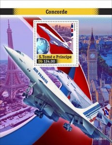 St Thomas - 2021 London, Paris Plane - Stamp Souvenir Sheet - ST210620b