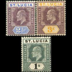 ST.LUCIA 1902 - Scott# 46-8 King 2.5p-1s LH