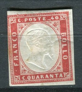 SARDINIA; 1855 early classic Imperf issue Mint unused Shade of 40c. value