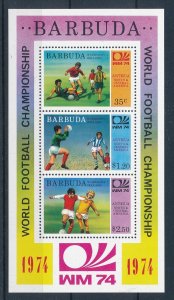 [112175] Barbuda 1974 World Cup football soccer Perf. Sheet MNH