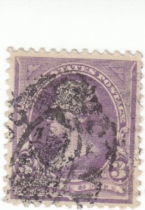 Scott # 253 - 3c Purple - Jackson - Used - SCV - $13.00