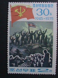 ​KOREA-1975 SC#1390 30TH ANNIVERSARY-KOREAN WORKER UNION-LARGE -CTO-STAMPS VF