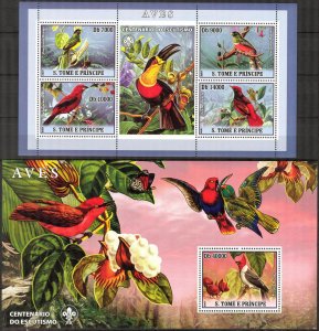 Sao Tome and Principe 2007 Birds Scouting sheet + S/S MNH