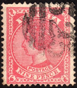 1901, Victoria 9p, Used, Sc 202