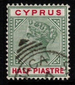 CYPRUS SG40 1896 ½pi GREEN & CARMINE USED