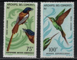 Comoro Islands Scott C20-C21 MH* Bird Airmail stamp set