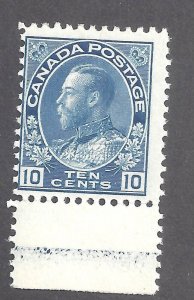 Canada # 117 MINT LH PARTIAL LATHEWORK 10c WET PRINTING BLUE ADMIRAL BS27584