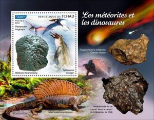 Chad - 2023 Meteorites & Dinosaurs, Tylosaurus - Stamp Souvenir Sheet TCH230103b