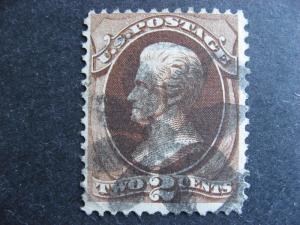 USA Sc 146 with flower fancy cancel! Stamp is faulty, see pictures