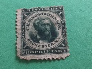 C. B. Woodworth U. S. Private Die Proprietary vintage stamp A12095