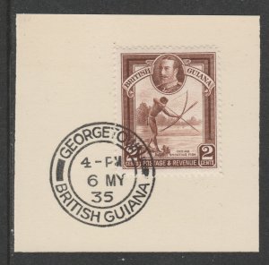 Br Guiana 1934 KG5 PICTORIAL  2c on piece with MADAME JOSEPH  POSTMARK