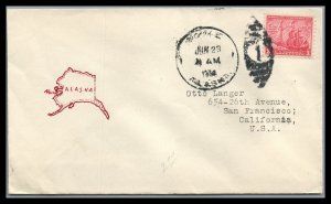 US 1934 Scott 736 Nome ALASKA to San Francisco Ca.