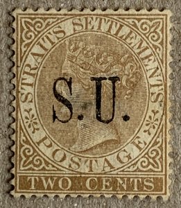 Sungei Ujong 1882 S.U. with stops. Scott 6 CV $350.00, SG 12. No gum